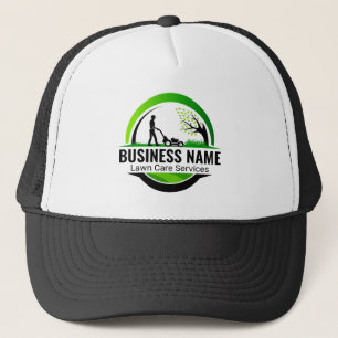 Professional Black Green Lawn Care Service Trucker Hat