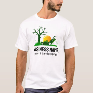 Professional Black Green Lawn Mower Landscaping T-Shirt