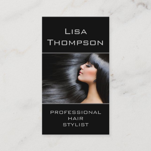 Professional Black Hair Stylist Beauty Salon Card (Front)