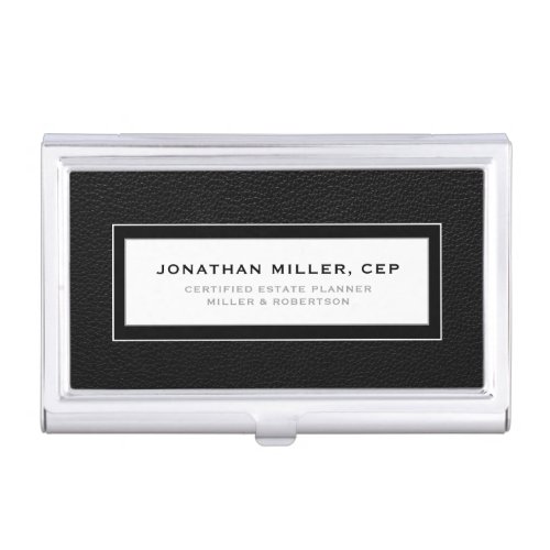 Professional Black Leather Business Card Case