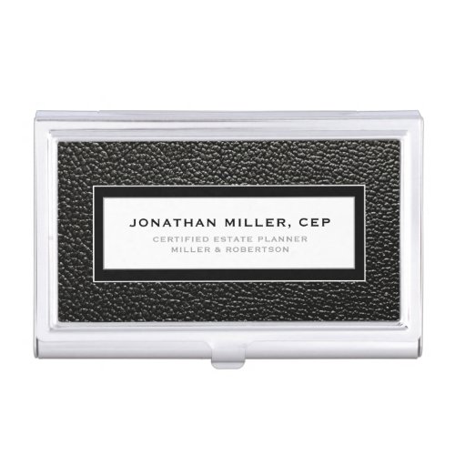 Professional Black Leather Business Card Case