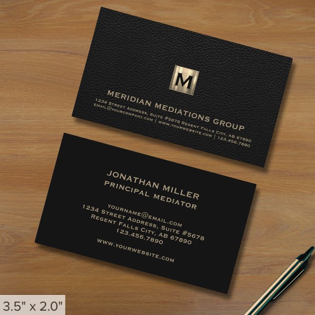 Professional Black Mediation Business Card (Creator Uploaded)