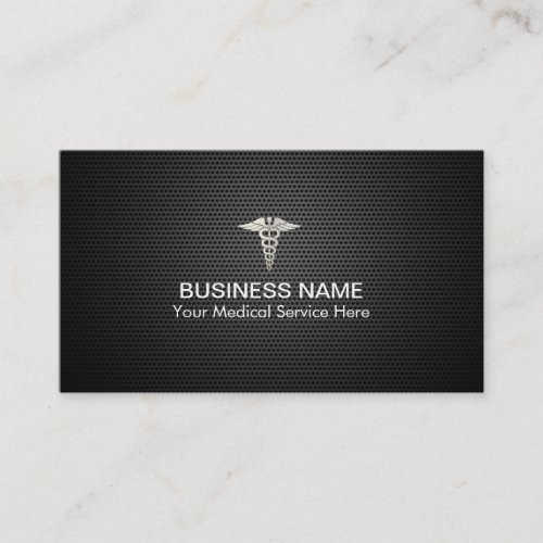 Professional Black Metal Medical Billing Business Card