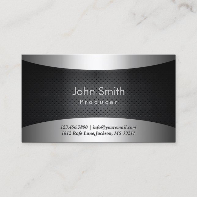 Professional Black Metal Producer Business Card (Front)