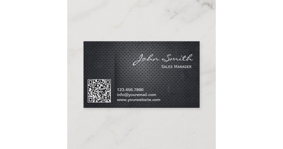 Professional Black Metal QR Code Business Card
