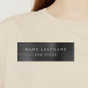 Professional Black Metallic Foil Modern Business Name Tag