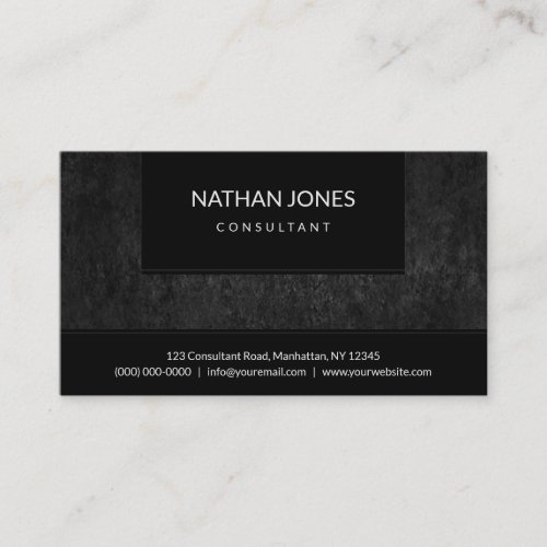 Professional Black Minimalist Faux Cast Iron Metal Business Card