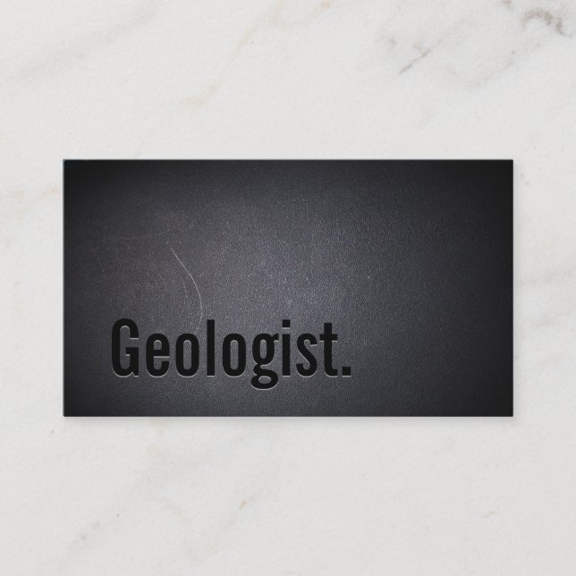 Professional Black Minimalist Geologist  Business Card (Front)