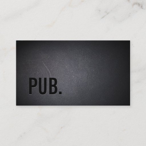 Customizable Professional Black Out Pub Business Card