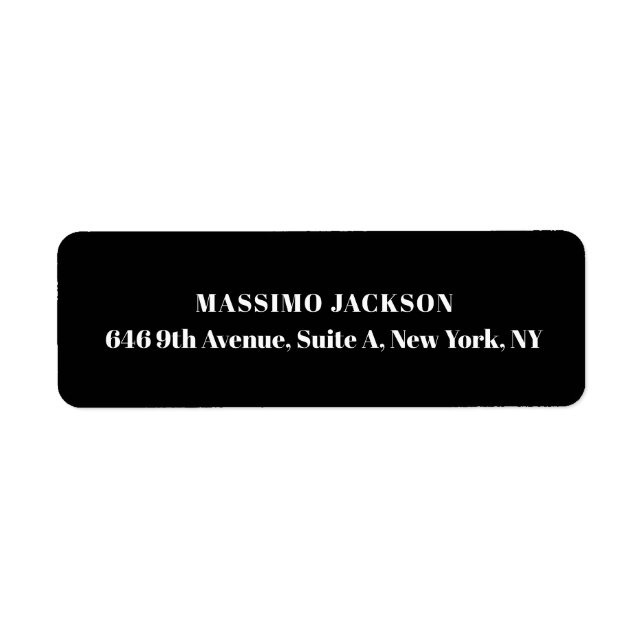 Professional black modern minimalist add name label (Front)
