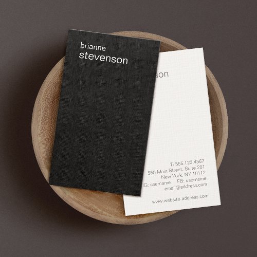 Modern and Minimalistic Faux Linen  Business Card