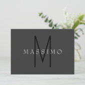 Professional Black Monogram Gray Your Name (Standing Front)