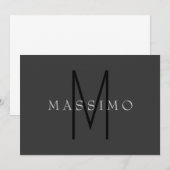 Professional Black Monogram Gray Your Name (Front/Back)