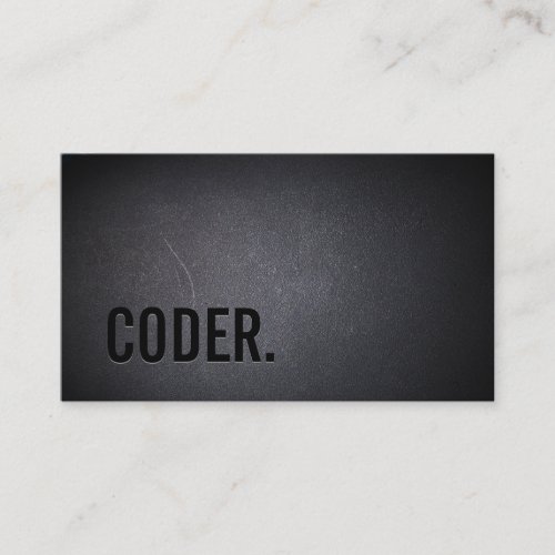Professional Black Out Coder Business Card