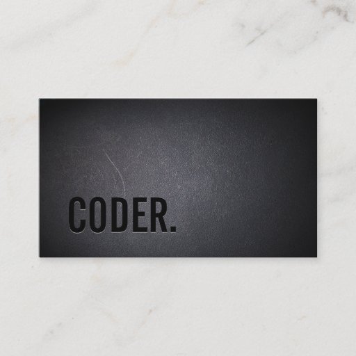 Customizable Professional Black Out Coder Business Card