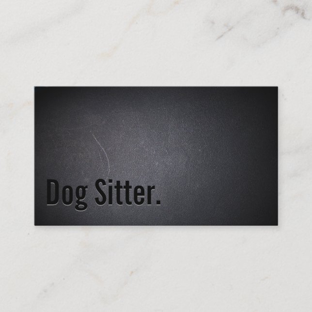 Professional Black Out Dog Sitter Business Card (Front)