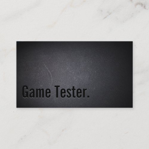 Professional Black Out Game Testing Business Card