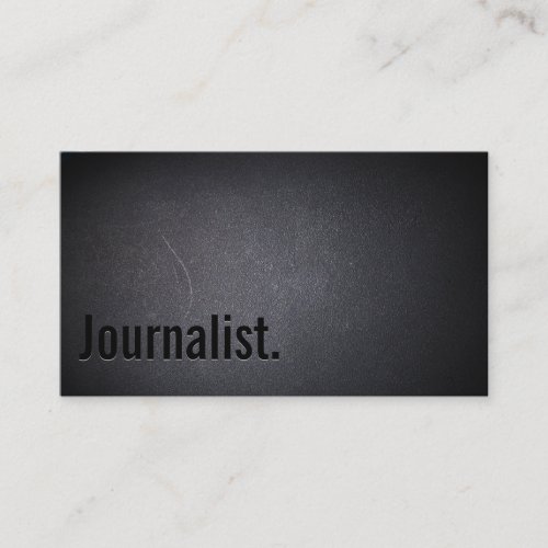 Professional Black Out Journalist Business Card