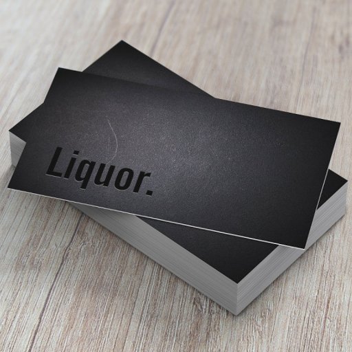 Customizable Professional Black Out Liquor Business Card