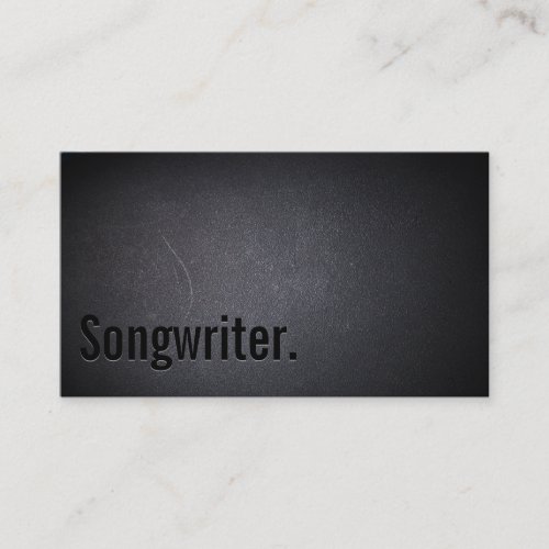 Professional Black Out Songwriter Business Card