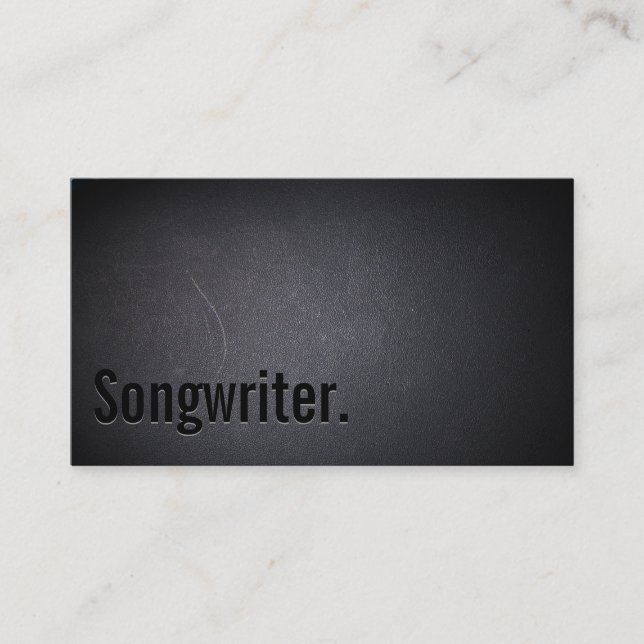 Professional Black Out Songwriter Business Card (Front)