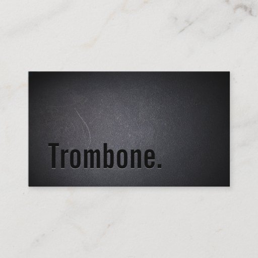 Customizable Professional Black Out Trombone Business Card