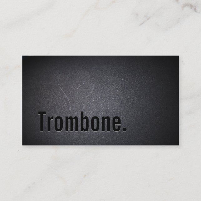 Professional Black Out Trombone Business Card (Front)