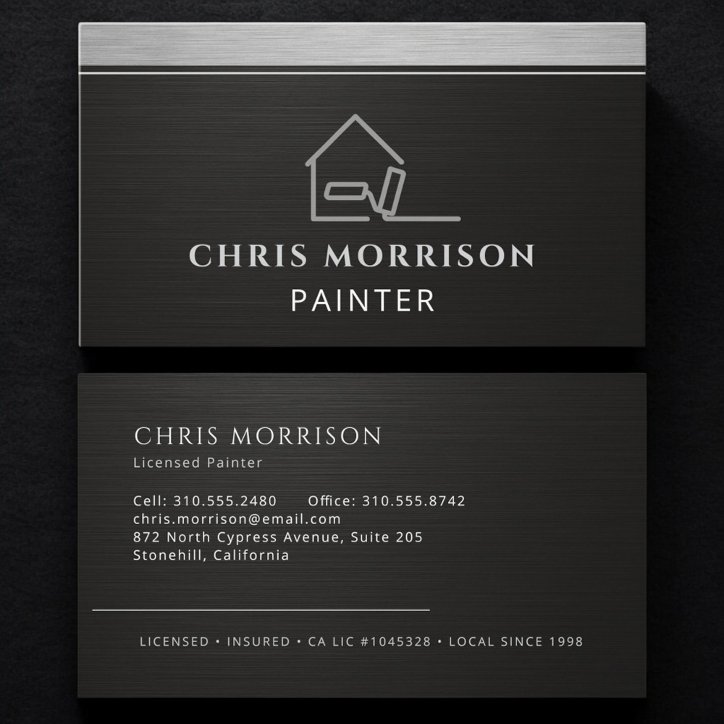 Professional Black Painter Business Card