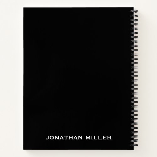 Professional Black Personalized Name for Lefties Notebook