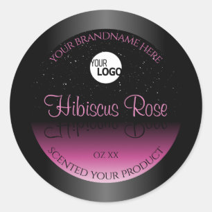 Professional Black Pink Product Label Glitter Logo
