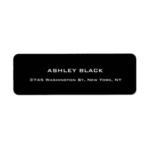 Professional Black Plain Elegant Modern Unique Label