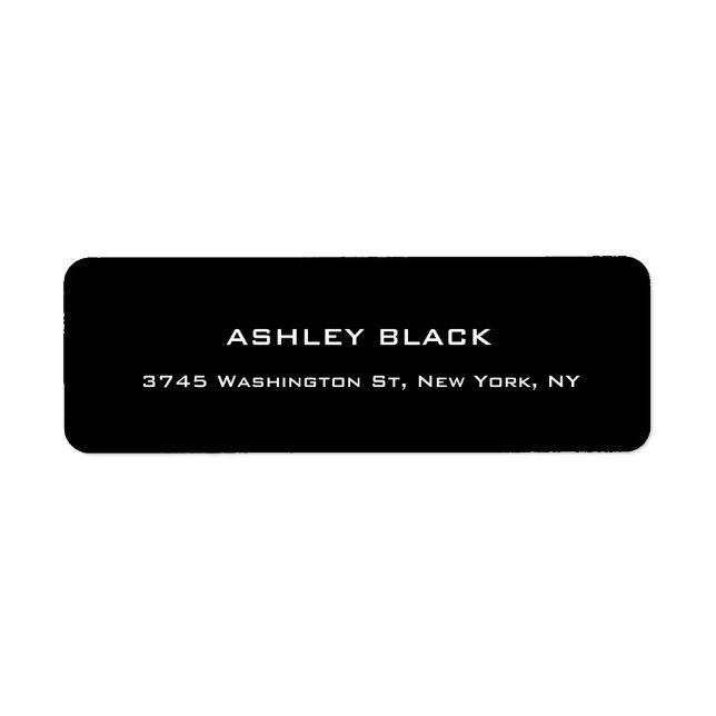 Professional Black Plain Elegant Modern Unique Label (Front)