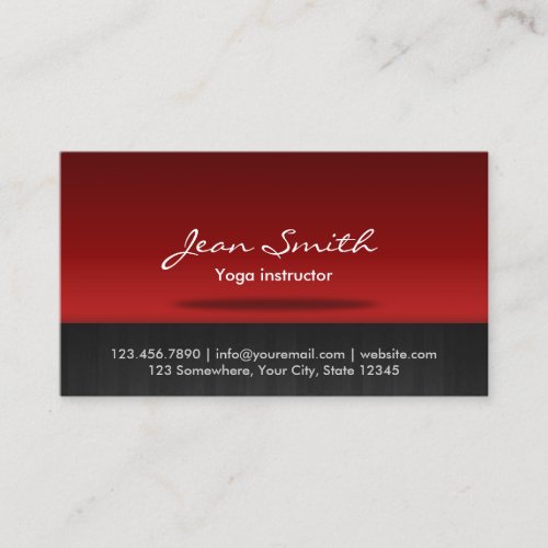 Red Stage Yoga instructor Business Card
