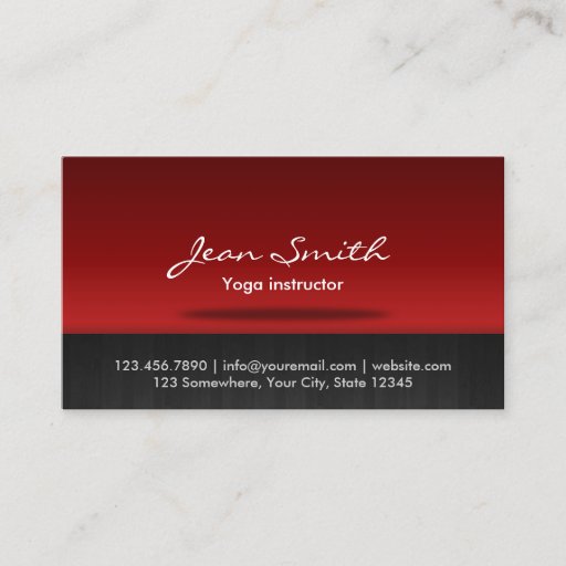 Customizable Red Stage Yoga instructor Business Card