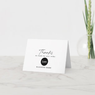 Professional Black Script Business Logo Thank You 