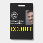 Professional Black Security Guard Photo ID
