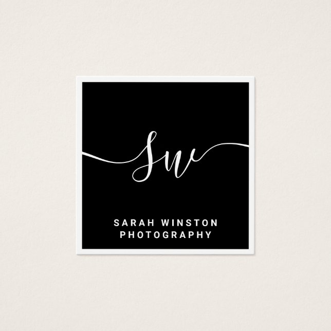 Professional Black Signature Script Monogram (Front)