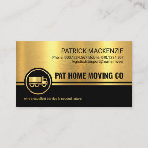 Professional Black Stripes Gold Texture Trucker Business Card