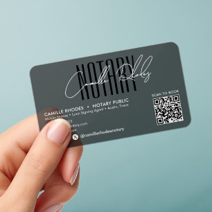 Professional Black Transparent Modern Logo QR Code Clear Business Cards