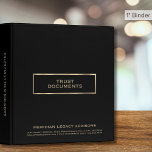 Professional Black Trust Documents Binder<br><div class="desc">Professional Black Trust Documents binder with fully customizable text. Use for your clients if you are a financial advisor or estate planner. Keep your trust,  will,  power of attorney,  instructions,  and other documents organized and safe.</div>