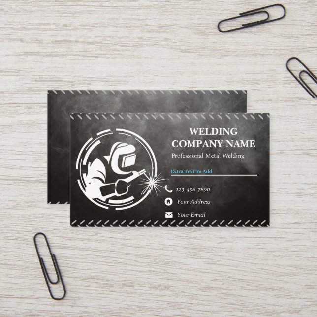 Professional Black Welding Business Cards (Front/Back In Situ)