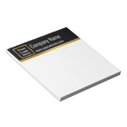 Professional Black White and Gold Your Logo Here Notepad