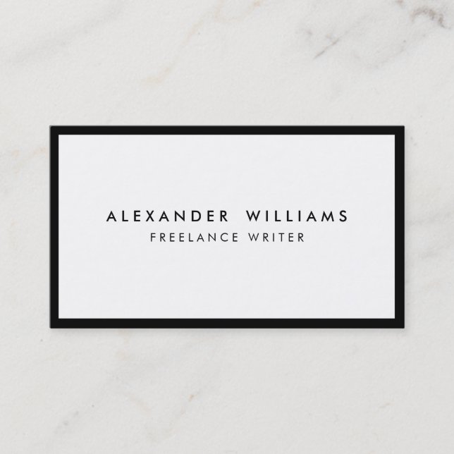 Professional Black White Business Card Multicolor (Front)