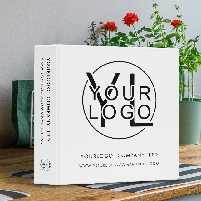 Professional Black & White Business Logo Corporate 3 Ring Binder (Creator Uploaded)