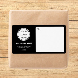 Professional Black White Business Logo Shipping Label
