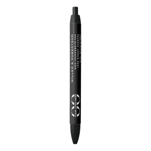 Professional Black White Company Logo Black Ink Pen