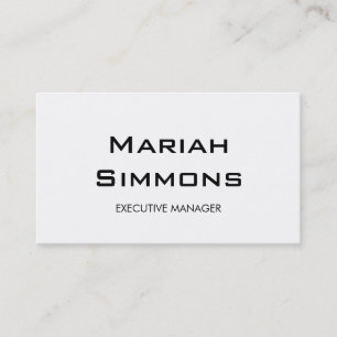 Professional Black White Contemporary Manager Business Card