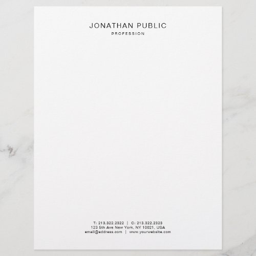 Professional Black White Elegant Simple Template Letterhead