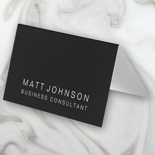 Professional Black  White Folded Business Card