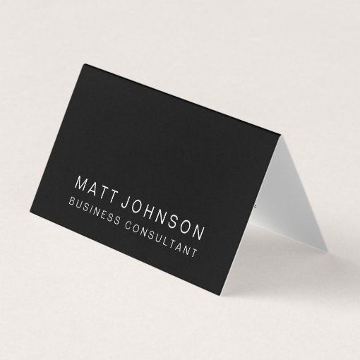 Professional Black & White Folded Business Card | Zazzle